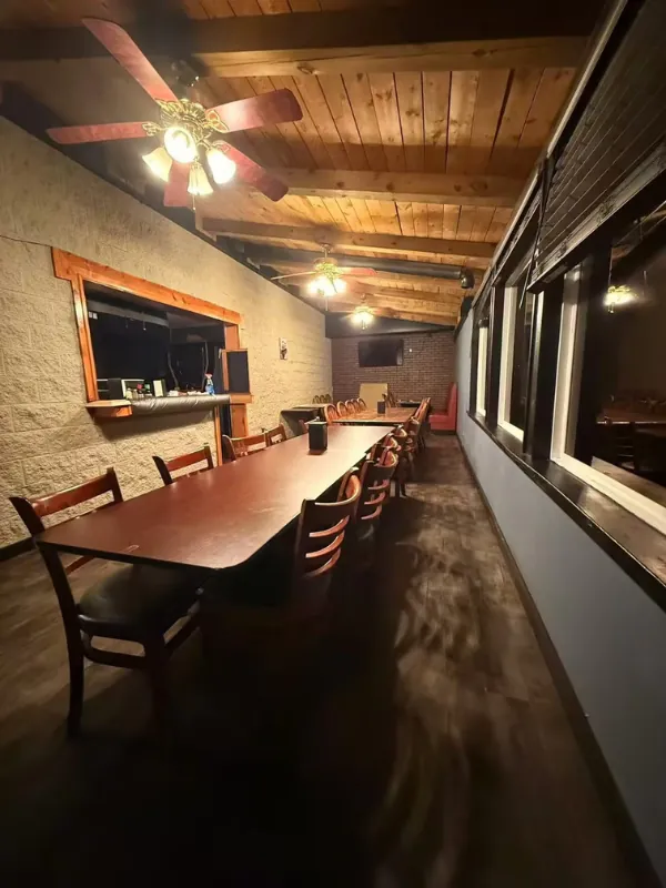Private dining room with long table and wooden ceiling at Osaka Ripley, a Japanese Restaurant in Ripley